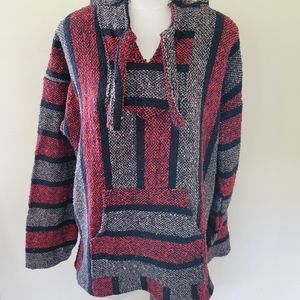 Artesanias striped baja hoodie size large